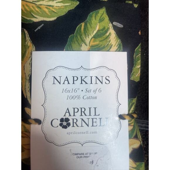 April Cornell Sunflower Napkins Set Of Six Yellow Black Print￼cotton 16”… - Picture 2 of 2